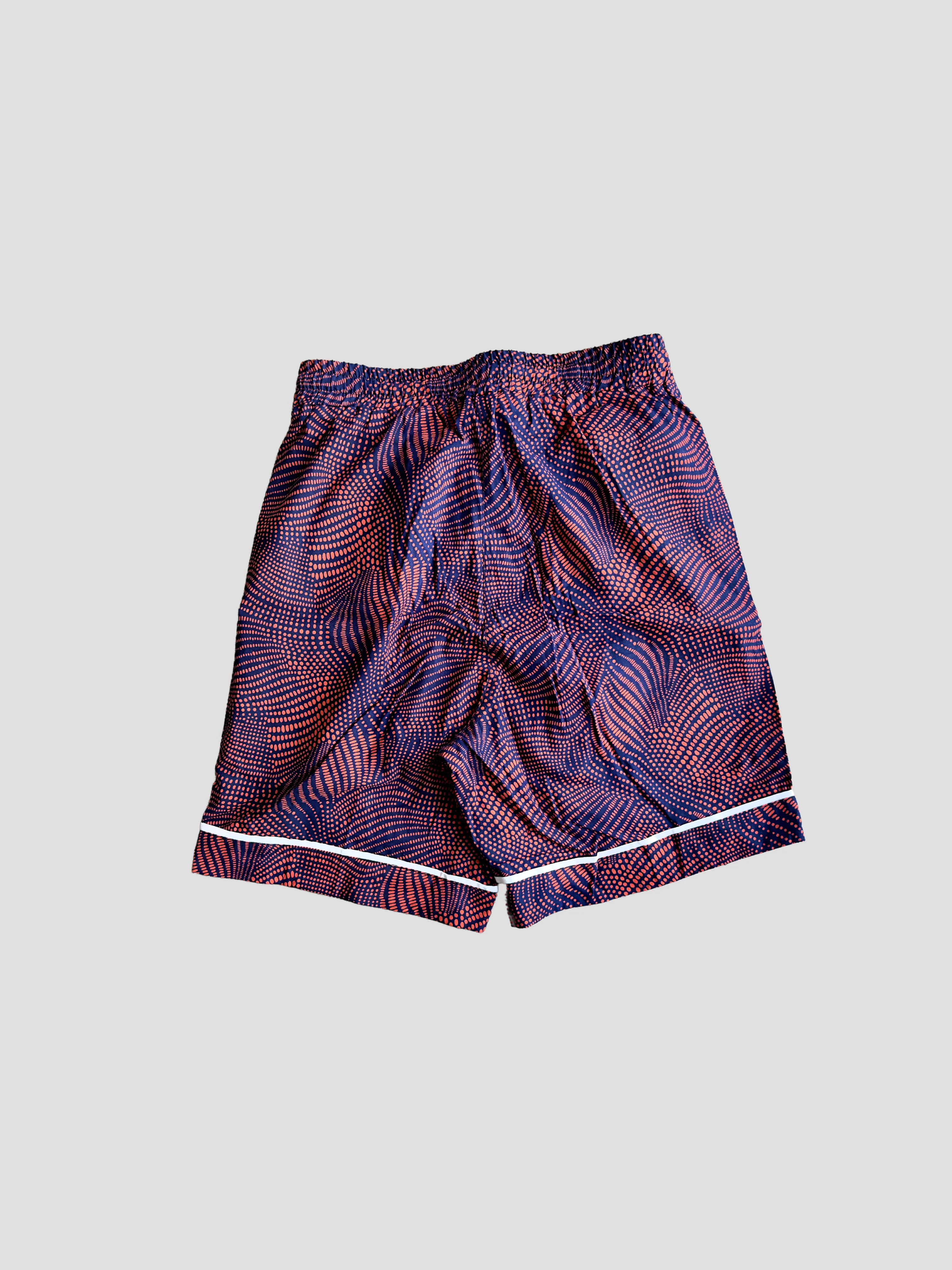 Kitenge Design Lounge Short for Women Floral Red Dots