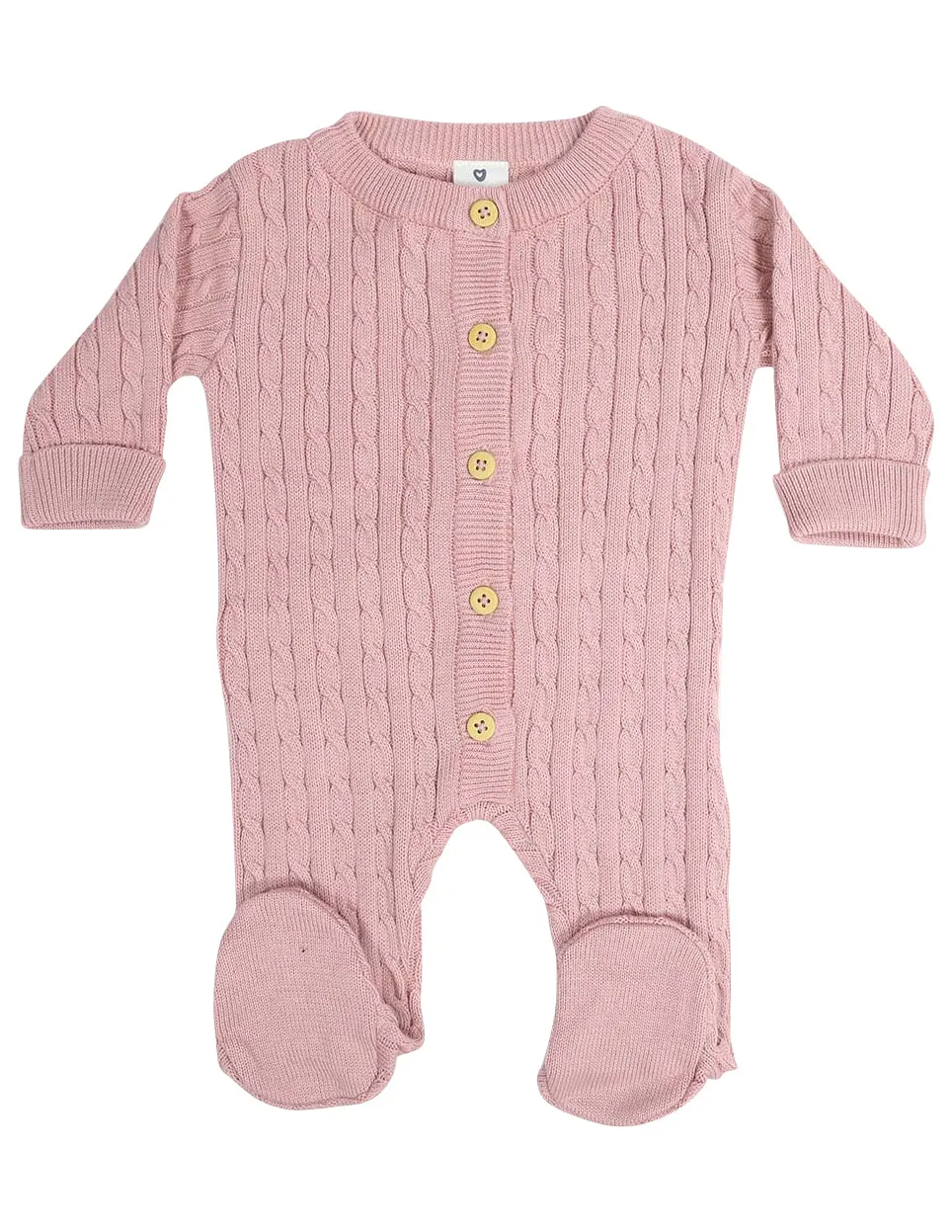Korango Classique Girl Cable Knit Romper - Dusty Pink