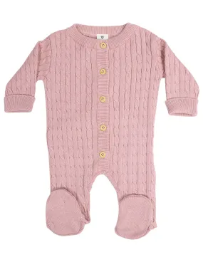 Korango Classique Girl Cable Knit Romper - Dusty Pink