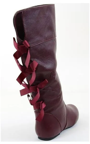 Lace-Up Bow Back Detail Kids’ Equestrian Riding Boots - Stylish and Durable Footwear for Young Riders