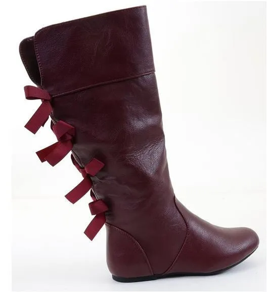 Lace-Up Bow Back Detail Kids’ Equestrian Riding Boots - Stylish and Durable Footwear for Young Riders