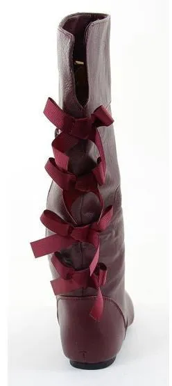 Lace-Up Bow Back Detail Kids’ Equestrian Riding Boots - Stylish and Durable Footwear for Young Riders
