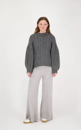 LEXIE Straight Pants - Grey Melange