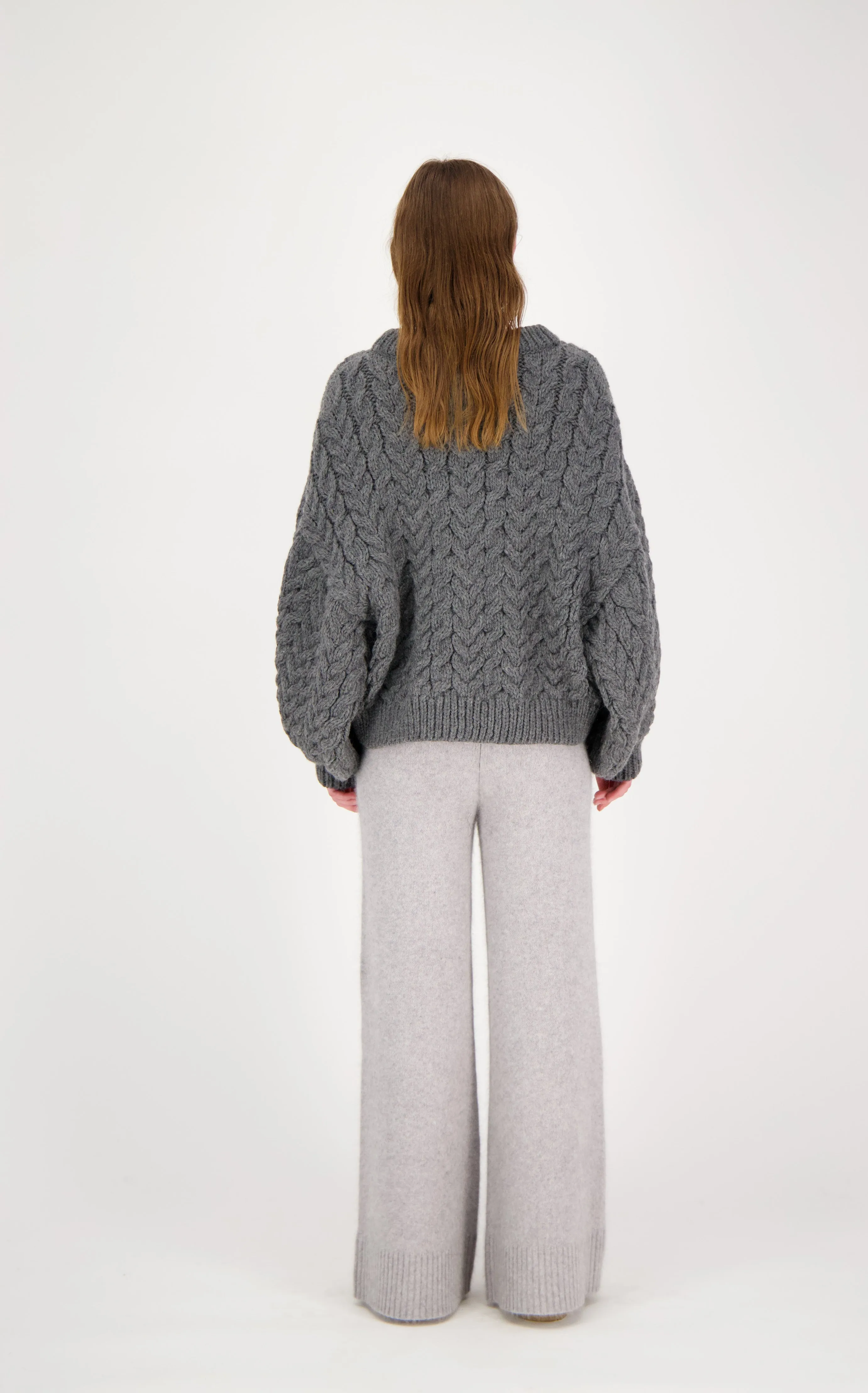 LEXIE Straight Pants - Grey Melange