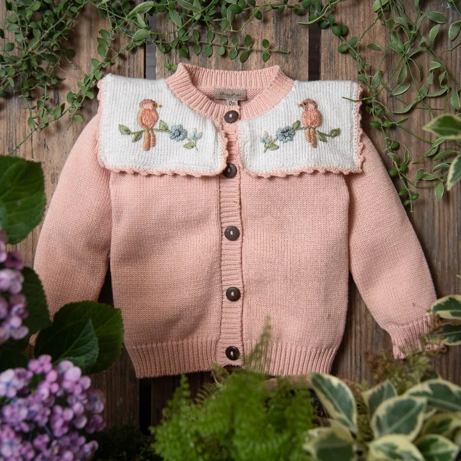 Little Birdie cardigan (Cotton) - Cantaloupe