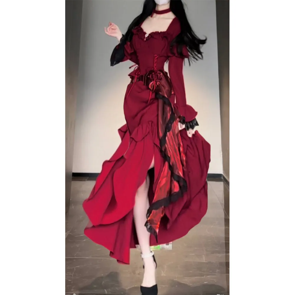 Lolita fishtail skirt elegant slim dress dress