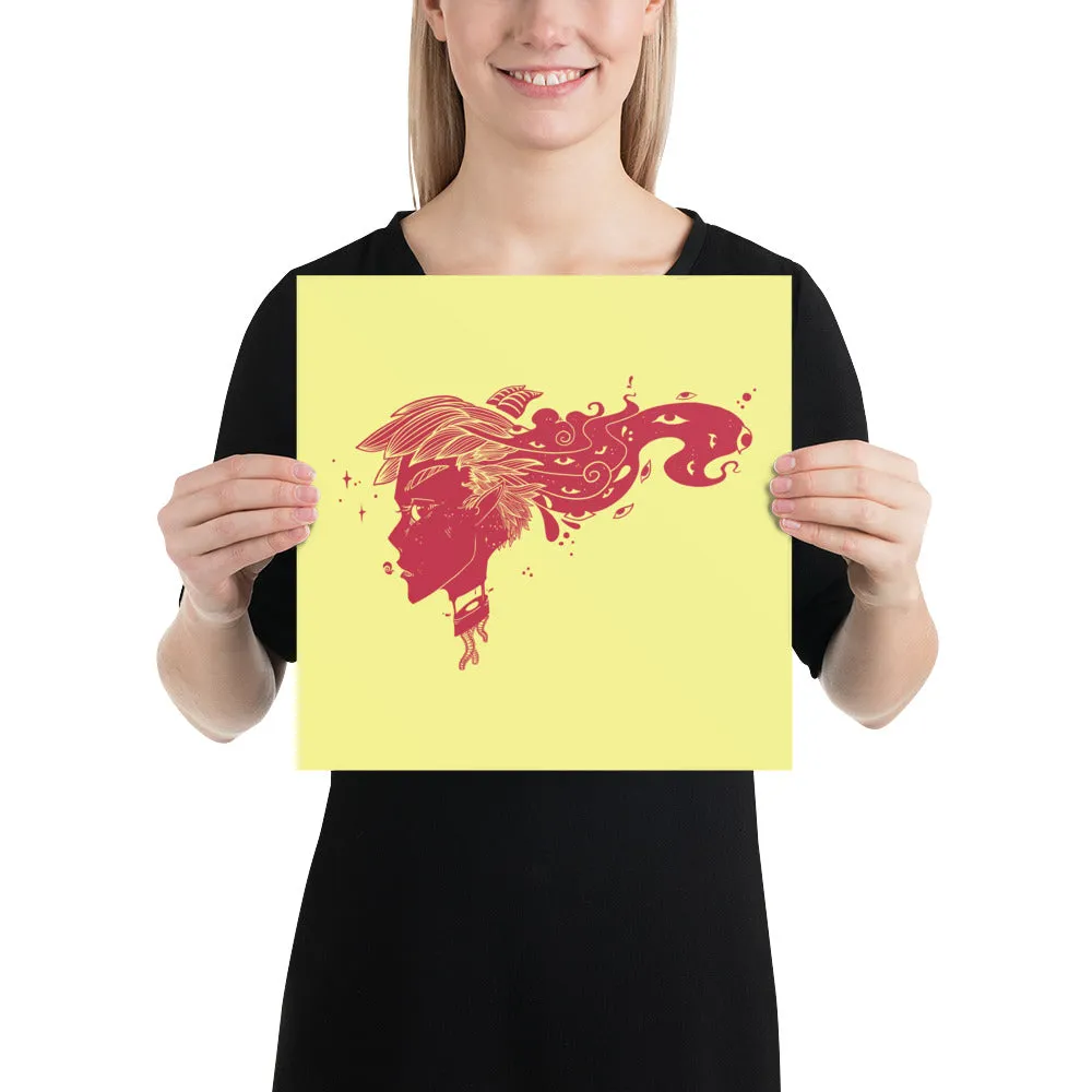 Many Eyed Devil Girl, Matte Art Print Poster