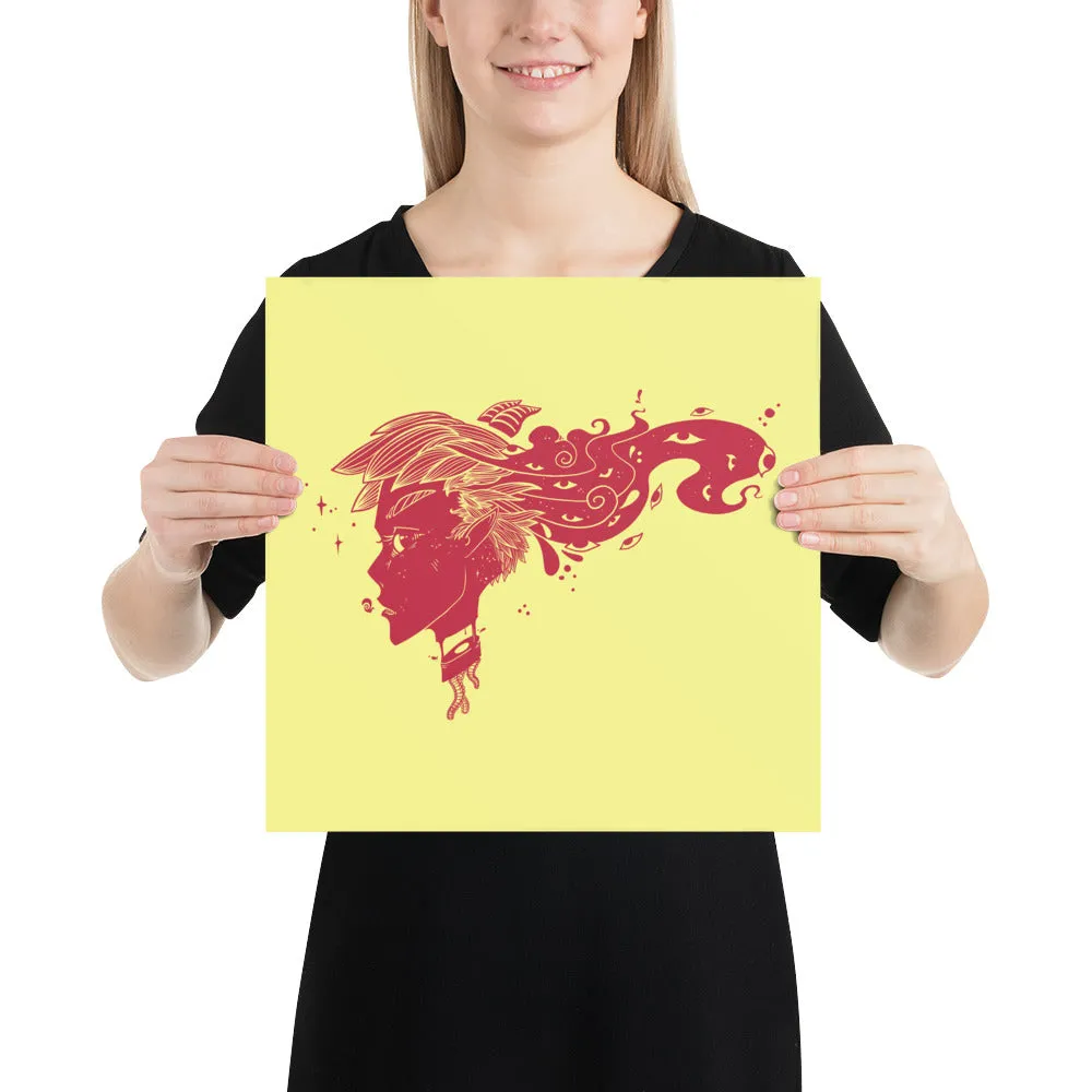 Many Eyed Devil Girl, Matte Art Print Poster
