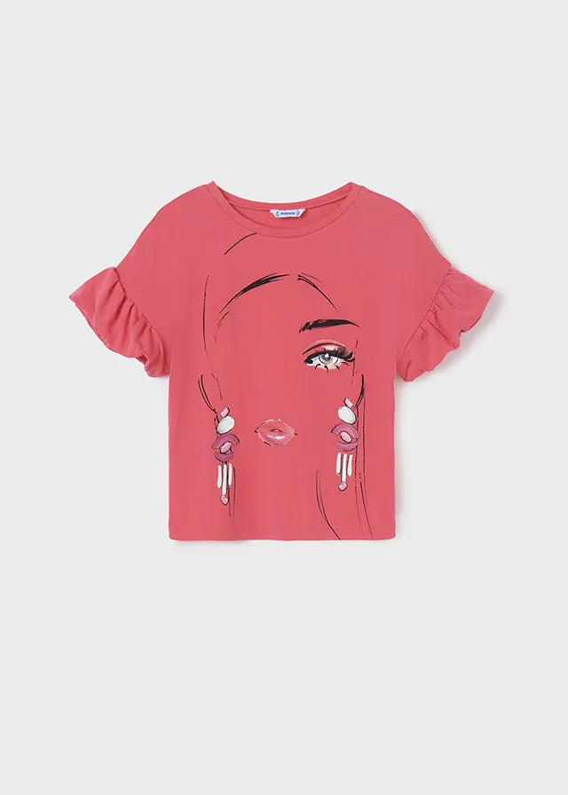 Mayoral 6025 045 - Pink Girl T-Shirt