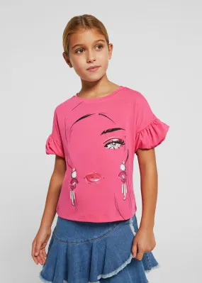 Mayoral 6025 045 - Pink Girl T-Shirt