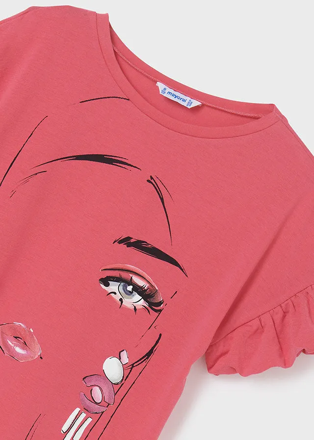 Mayoral 6025 045 - Pink Girl T-Shirt