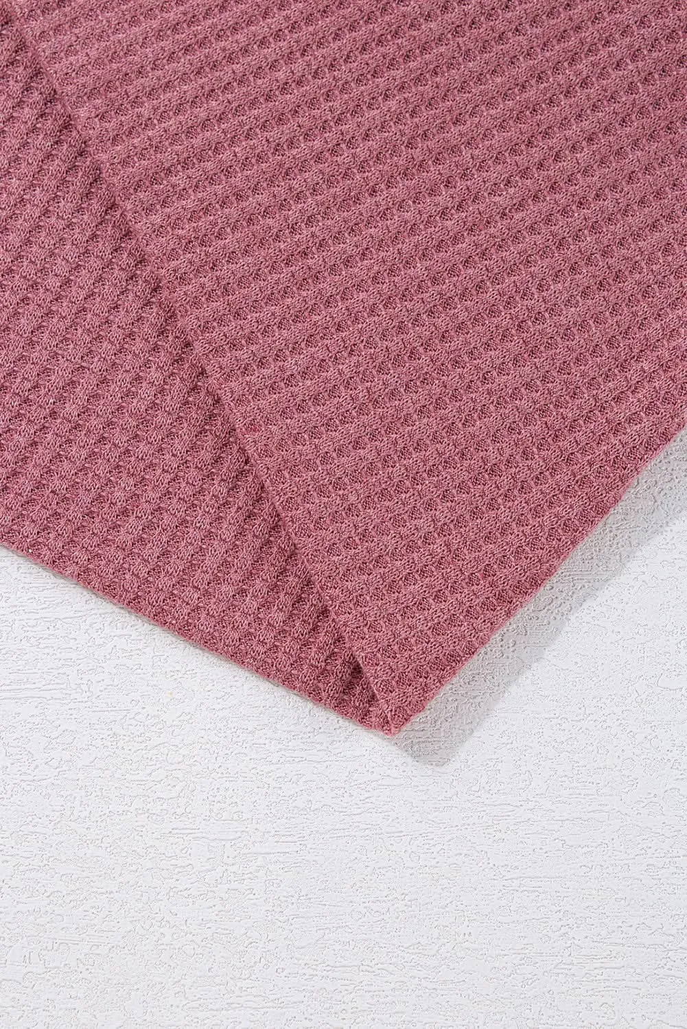 Mineral red waffle knit cardigan