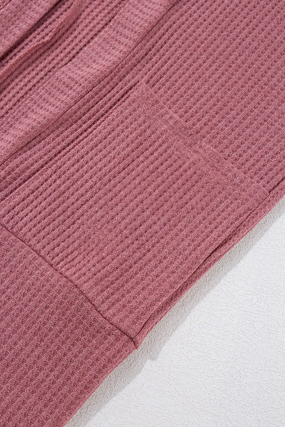 Mineral red waffle knit cardigan