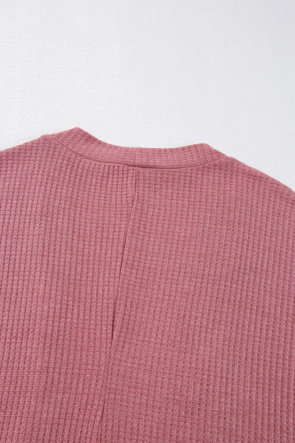 Mineral red waffle knit cardigan