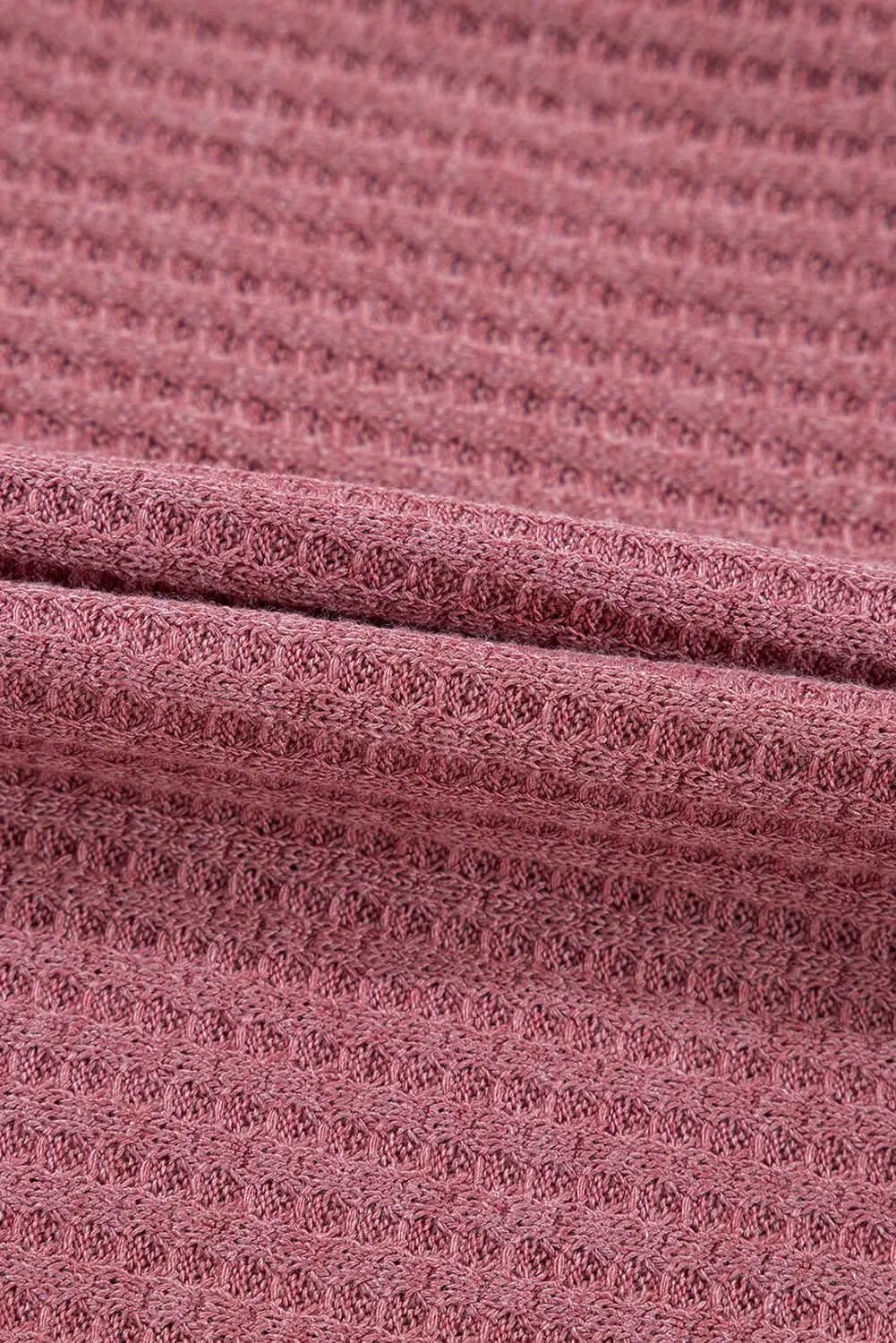 Mineral red waffle knit cardigan