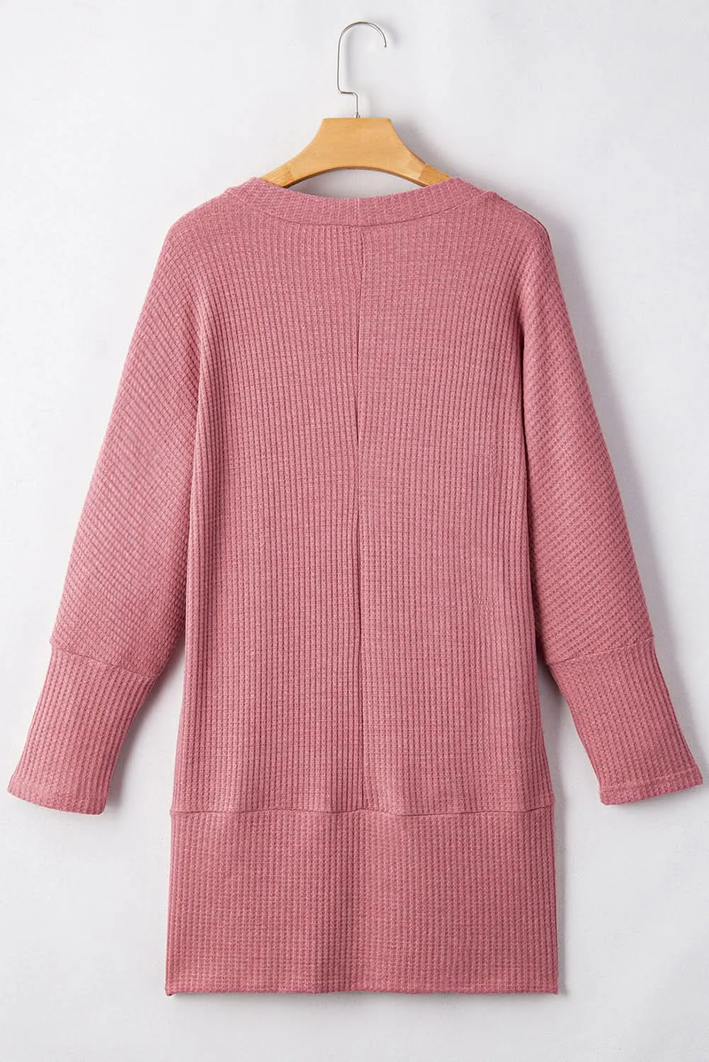 Mineral red waffle knit cardigan