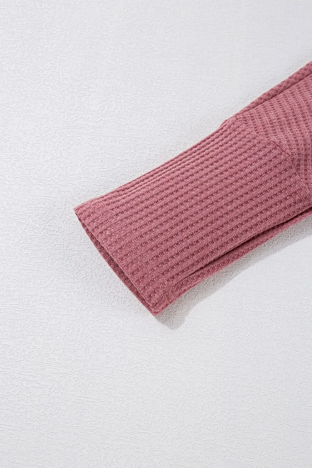 Mineral red waffle knit cardigan
