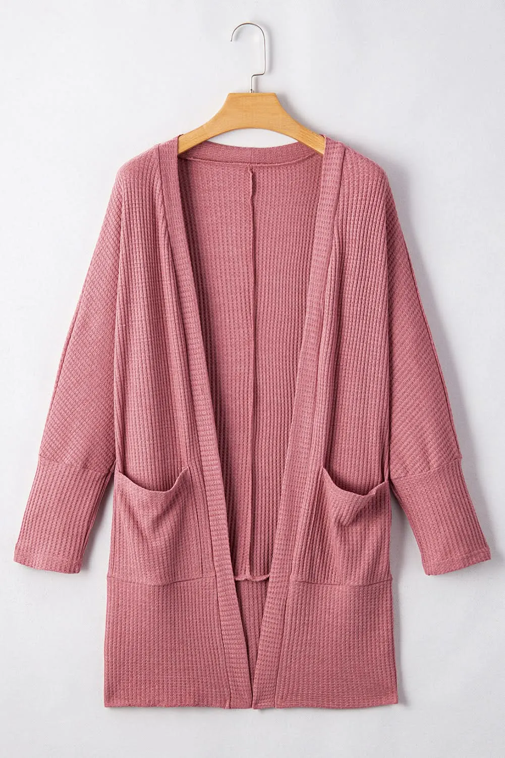 Mineral red waffle knit cardigan