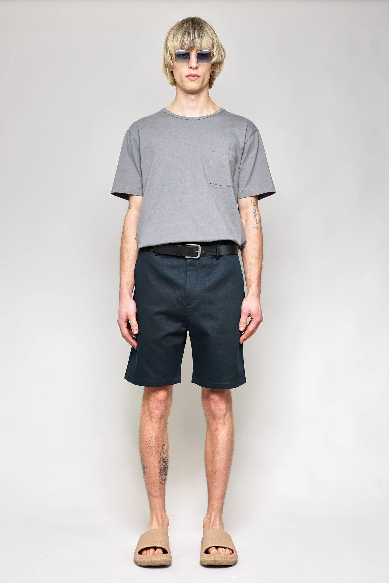 NS1205-1 Japanese Chino Shorts 20s Chino Cloth in Navy