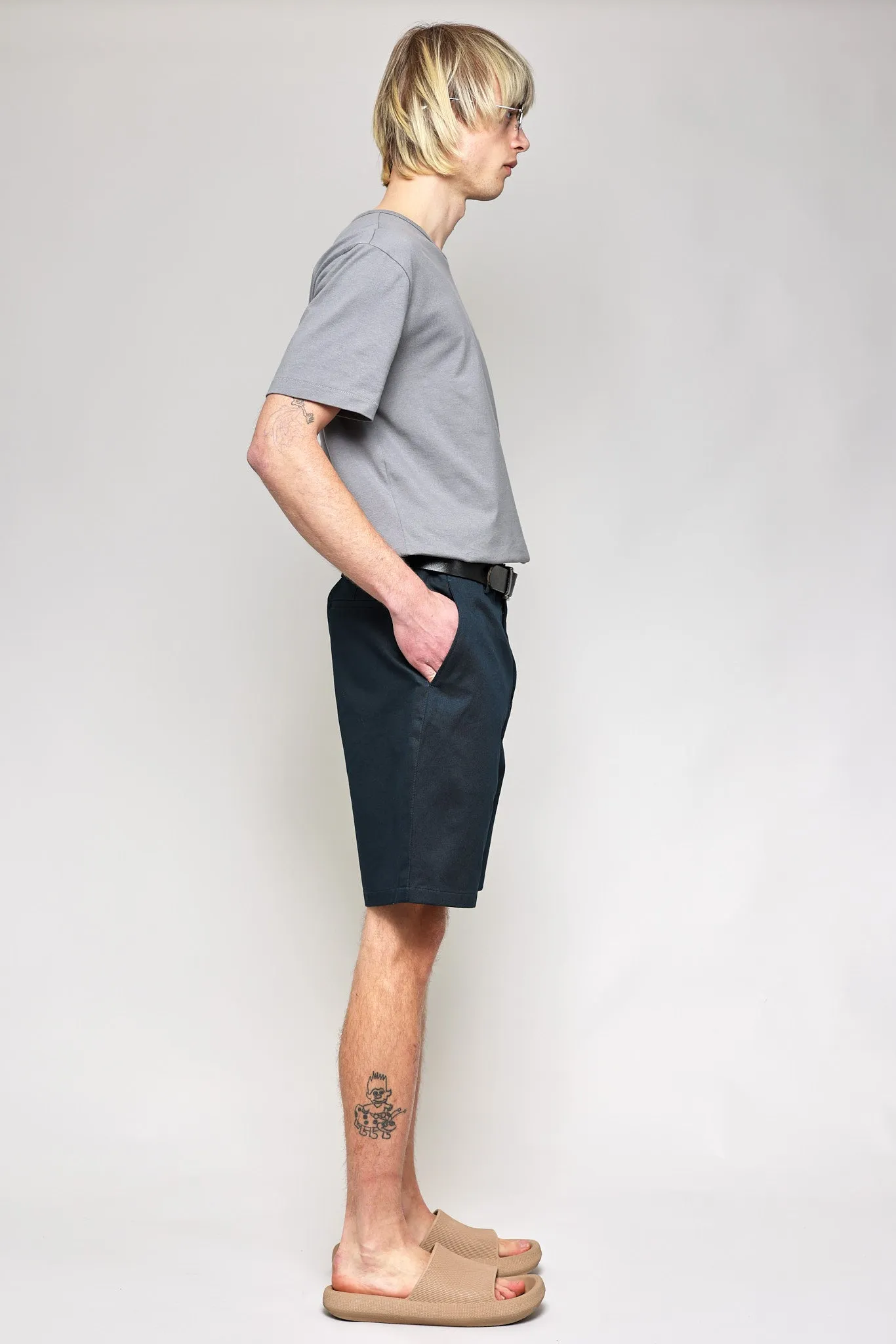 NS1205-1 Japanese Chino Shorts 20s Chino Cloth in Navy