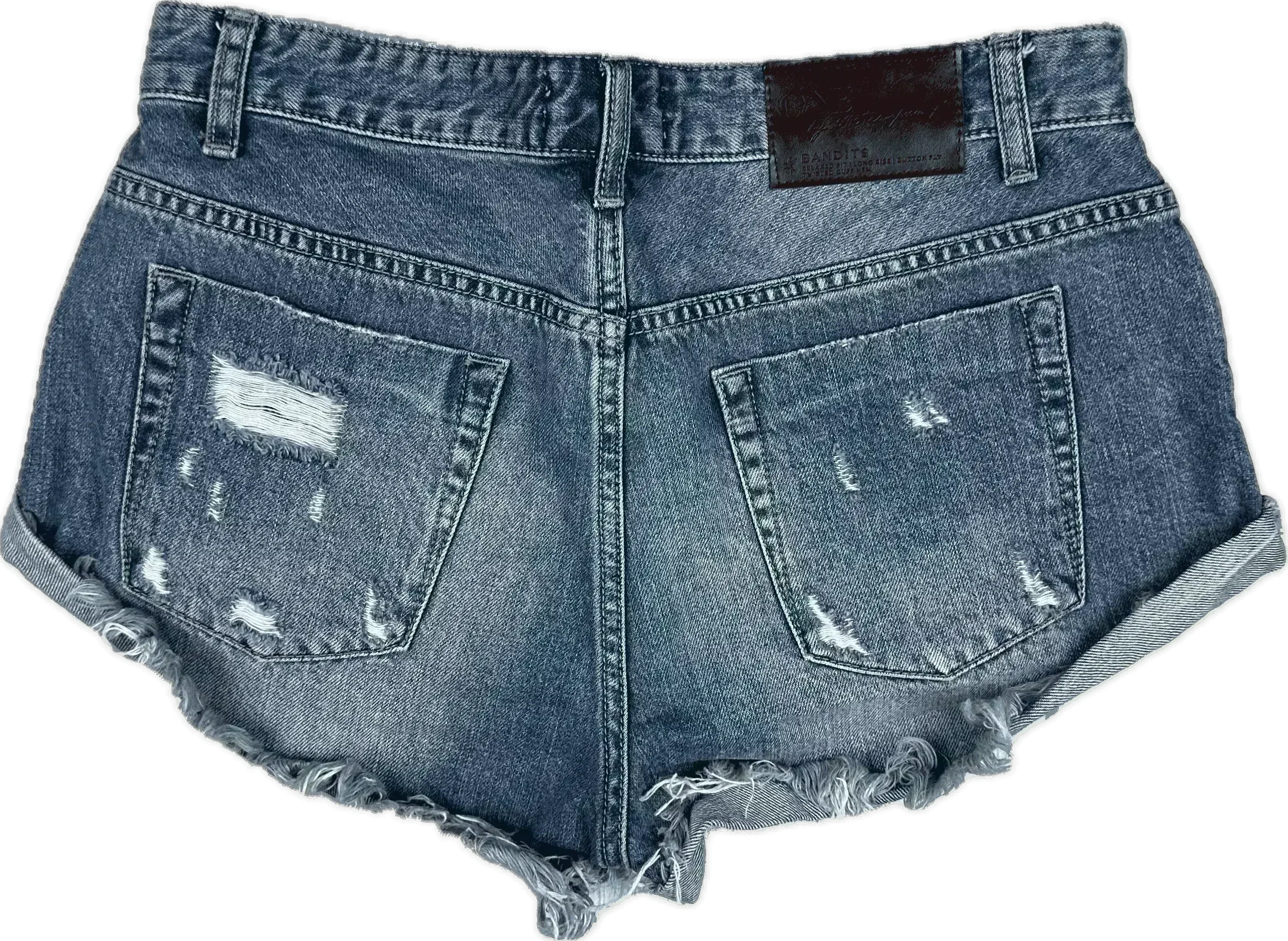 One Teaspoon 'Bandits' Distressed Denim Shorts  - Size 27"