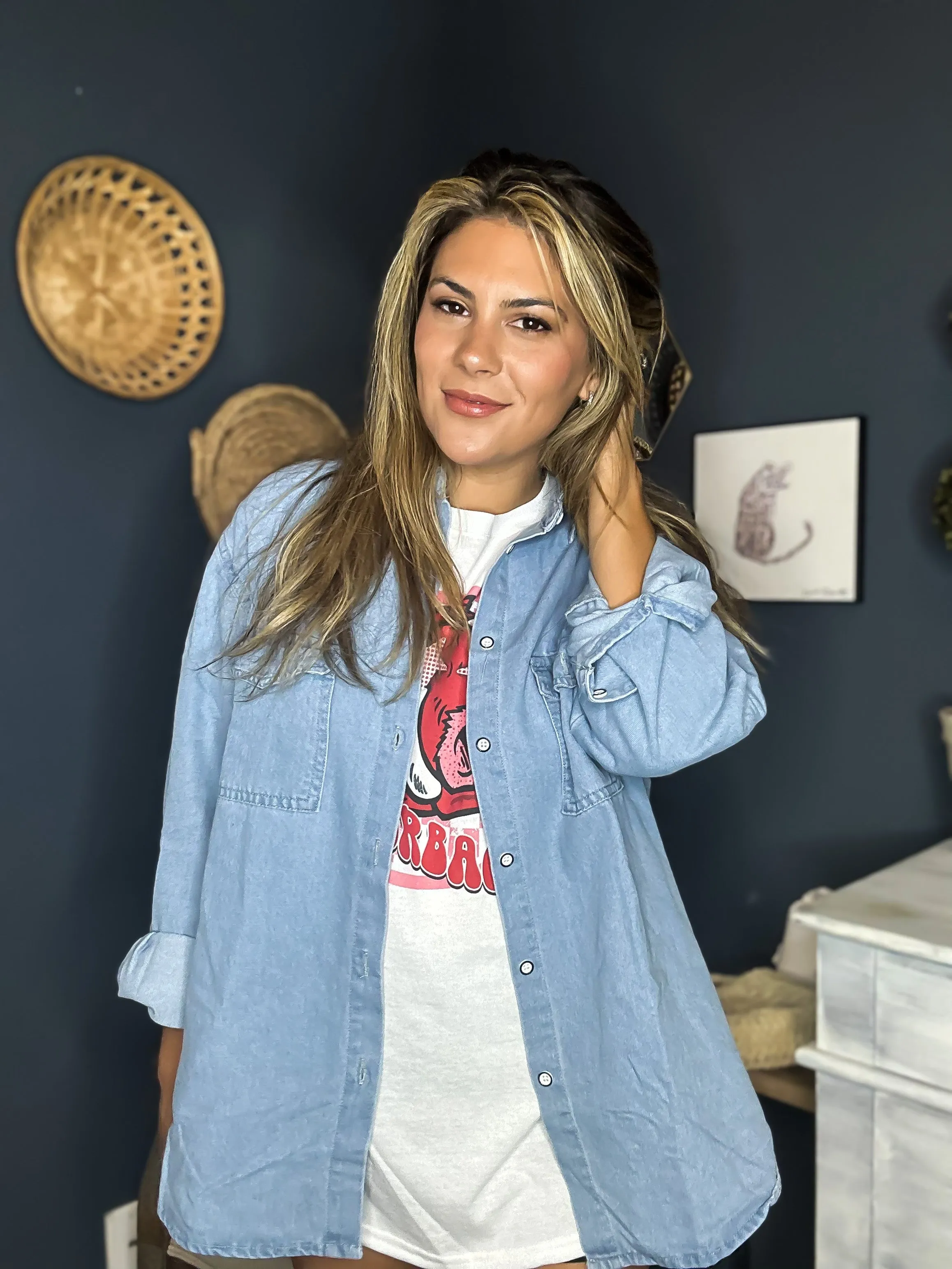 See You Again Denim Shacket