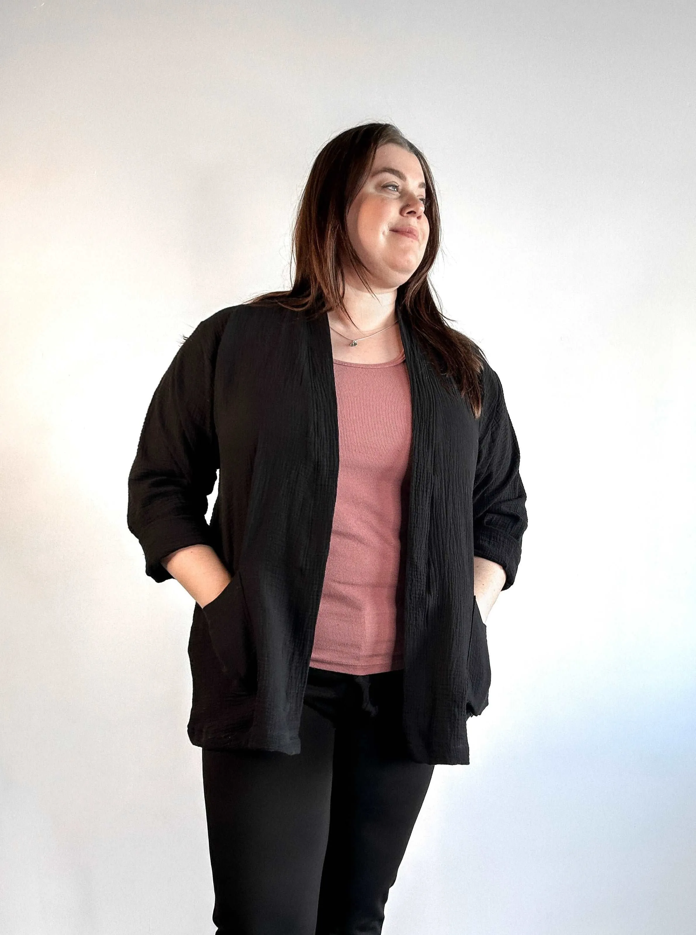 The Organic Cotton Cardigan in Black