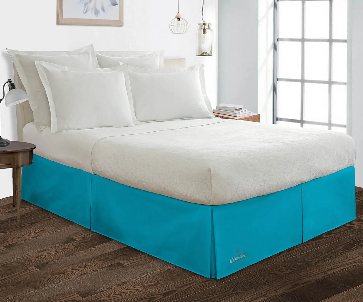 TURQUOISE PLEATED BED SKIRT