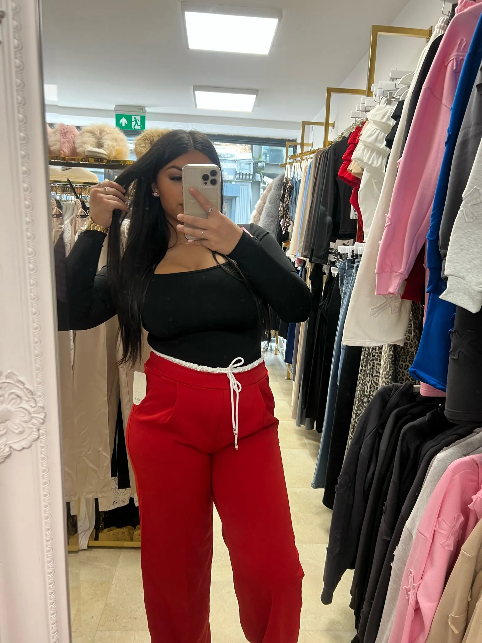 Wide Leg Black and White Trousers