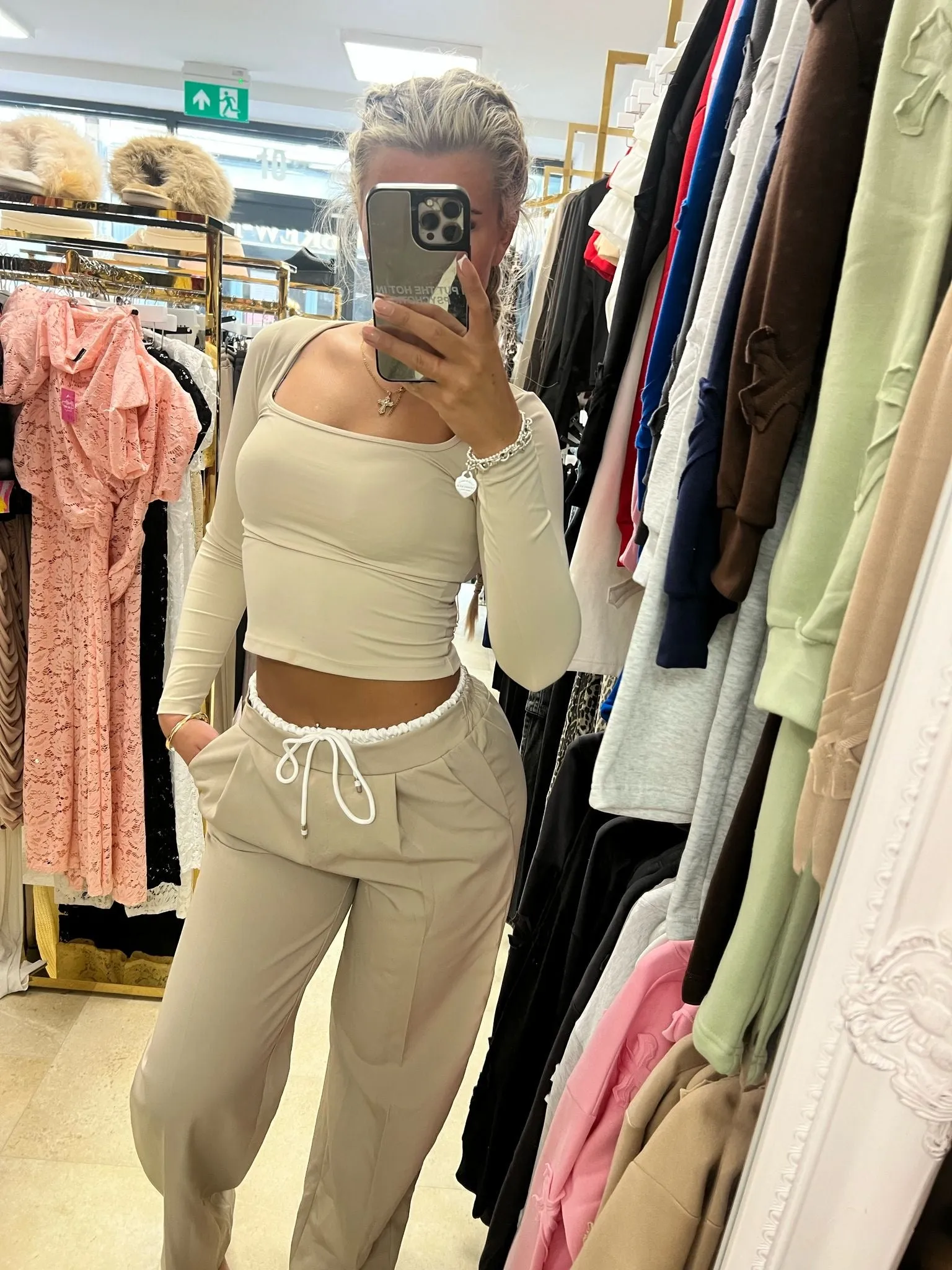 Wide Leg Black and White Trousers